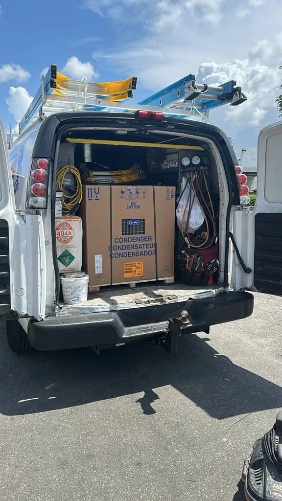 Technician service gauges and tools arranged inside an ASAP service van