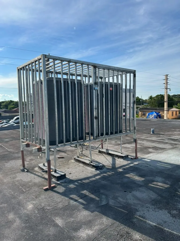 New metal support structure prepared for commercial HVAC equipment
